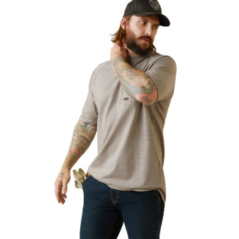 Rebar Cotton Strong™ Short Sleeve T-Shirt in Beige Heather by Ariat