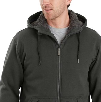 Rain Defender® Relaxed Fit Midweight Sherpa-Lined Full-Zip Sweatshirt by Carhartt