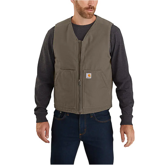 RELAXED FIT WASHED DUCK SHERPA-LINED VEST by Carhartt