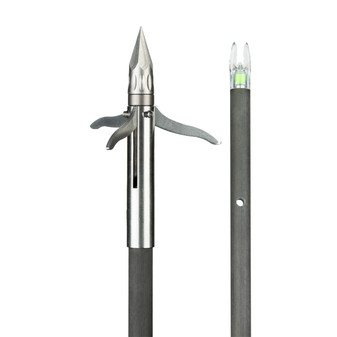 Lighted Carbon Composite Fish Arrow With Iron Barb 3-Blade by Muzzy