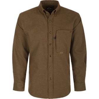 Autumn Brush Twill Houndstooth Long Sleeve Shirt by Drake