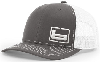 Trucker Cap Side Logo Cap in Charcoal/White by Banded