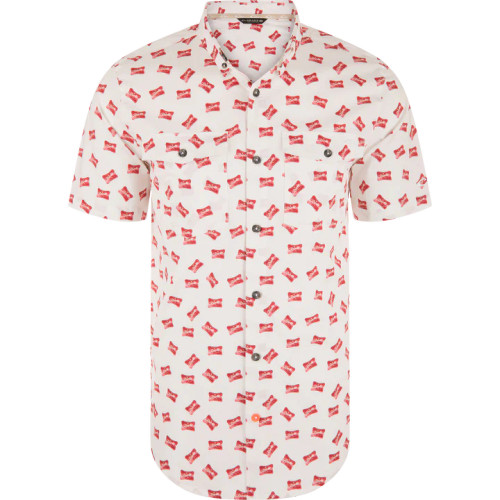 Drake Life Print Button Up Shirt