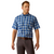 Men's Rebar MT VentTEK Short Sleeve Strongblue Plaid Button Down Shirt by Ariat