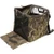 Drake Waterfowl Guardian Elite Wader Bag in Mossy Oak Bottomland camouflage, waterproof HD2 material with breathable mesh panels, side boot pockets, and padded shoulder strap for secure transport of waterfowl hunting waders, boots, and outerwear