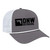 DNW Outdoors 5-panel foam rope trucker hat in dark gray and white with a black flying duck logo.