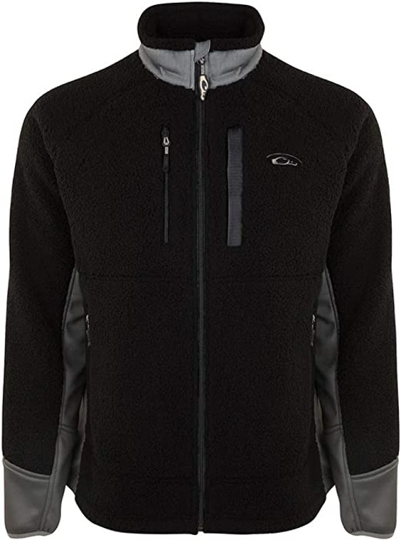 Sherpa Fleece Layering Jacket-Drake- Black Charcoal