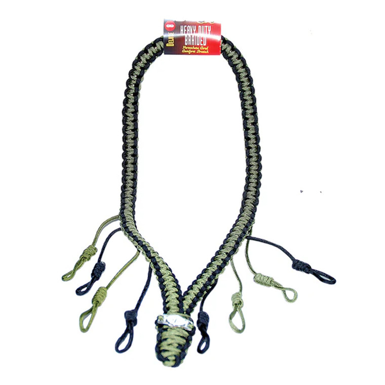 Premium Heavy Duty Braided Lanyard by Haydel's Game Calls - Black/Green