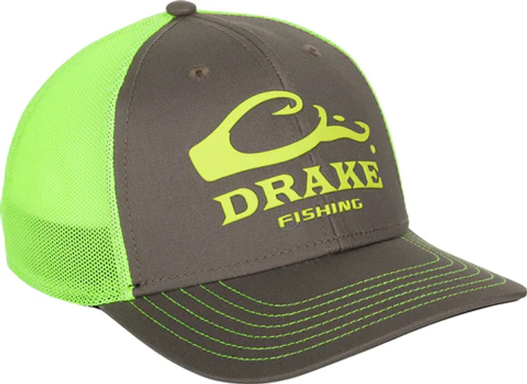 DPF Stretch Fit Cap by Drake Charcoal/Neon