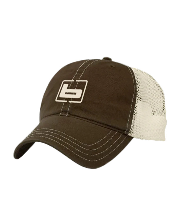 Brown Chino Twill Mesh Snapback Cap by Banded