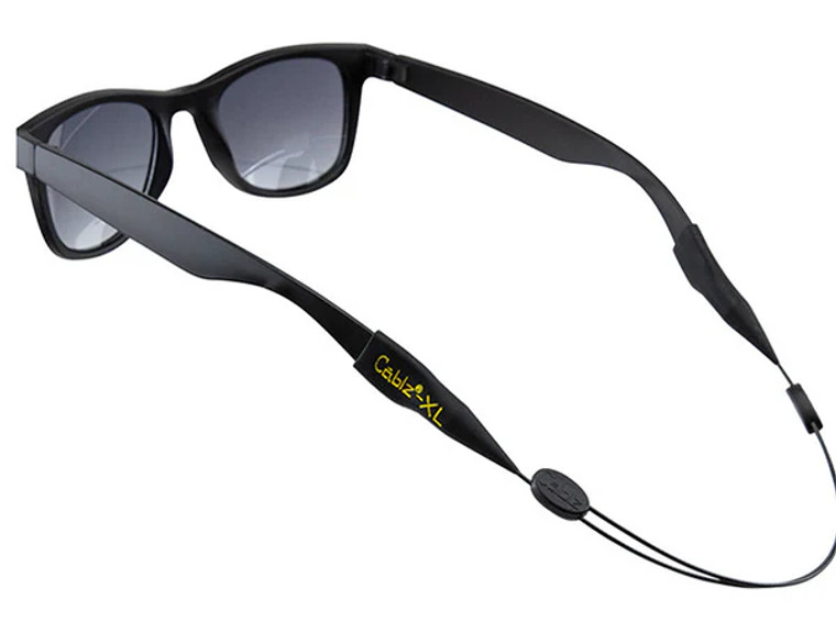 Black 14 Inch XL End Steel Eyewear Retainers by Cablz