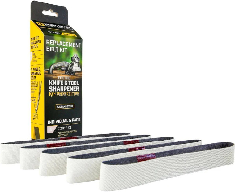 5 Pack Ken Onion Edition White X4 Grit Replacement Belts Kit by Work Sharp