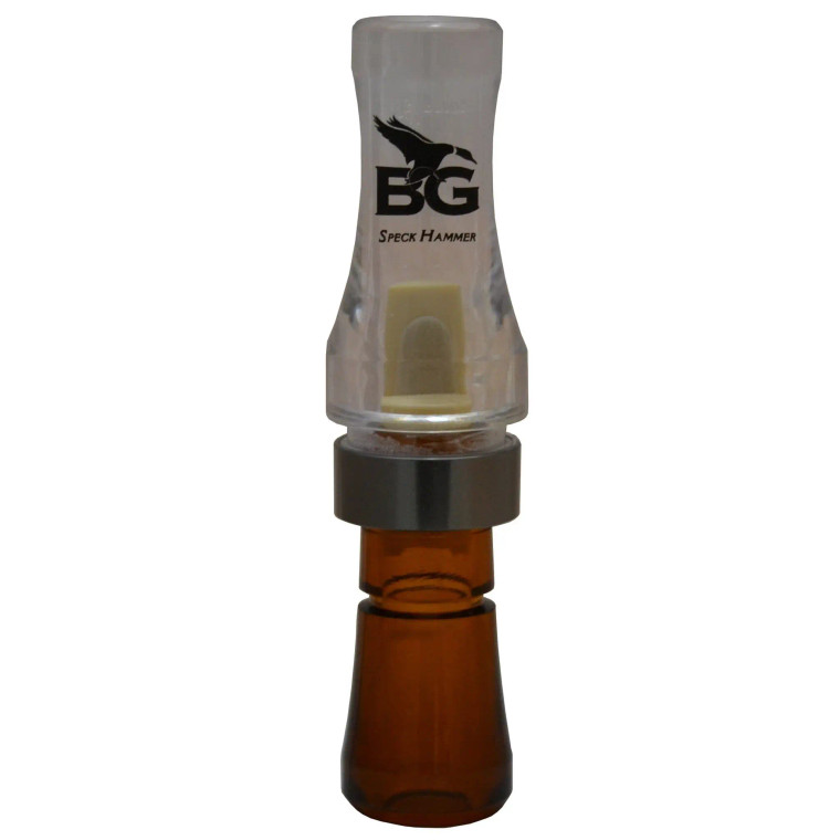 Clear/Bourbon Speck Hammer Goose Call by Buck Gardner