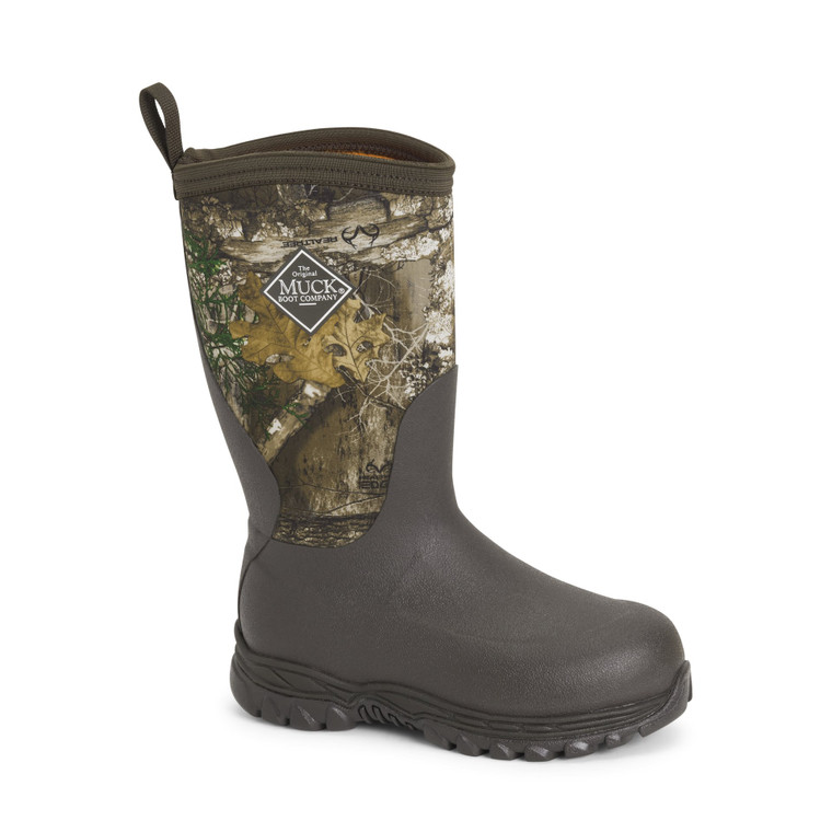 Kids Rugged II Boot in Brown and Realtree Edge by Muck