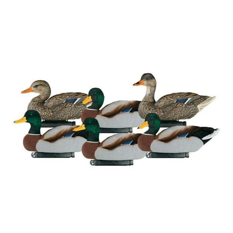 6 Pack X Treme Flocked Head Mallard Floater Decoys by Dakota Decoy Company