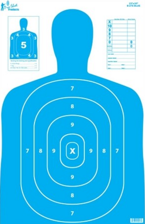 23 in. / 35 in. B27-E Blue Silhouette Target by Pro-Shot - Blue 23 in. / 35 in. B27-E Blue Silhouette Target by Pro-Shot - Blue