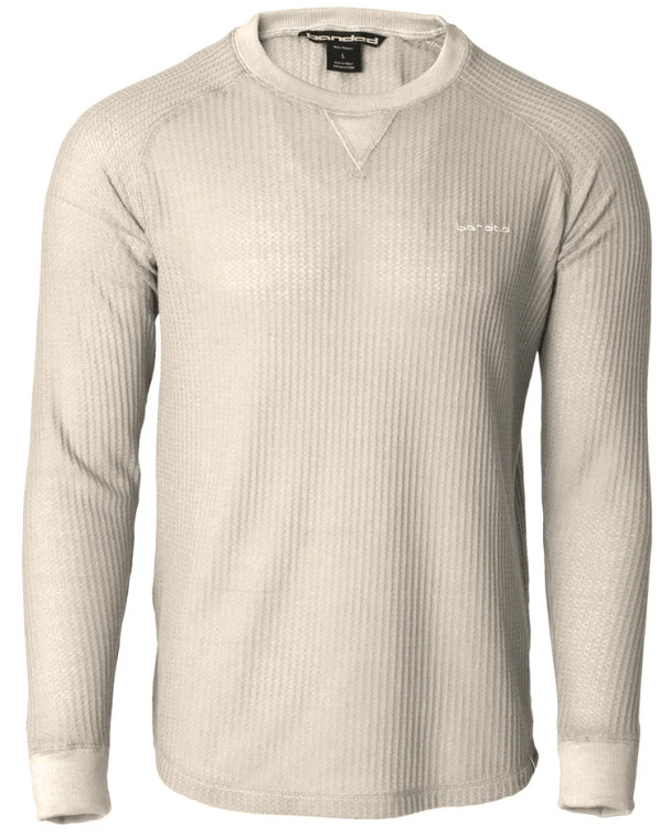 Men's Grey Cliff Waffle Long Sleeve Shirt by Banded