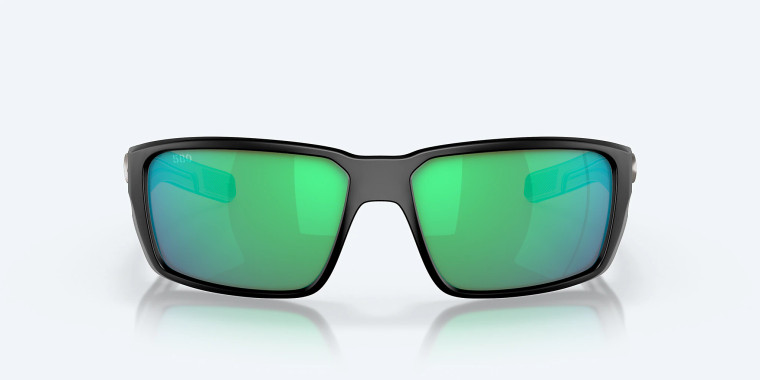 Fantail Pro Matte Black - Green Mirror Polarized Sunglasses by Costa Del Mar