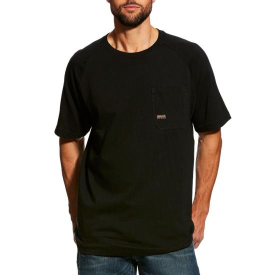 Rebar Cotton Strong Short Sleeve Tee Shirt in Black by Ariat