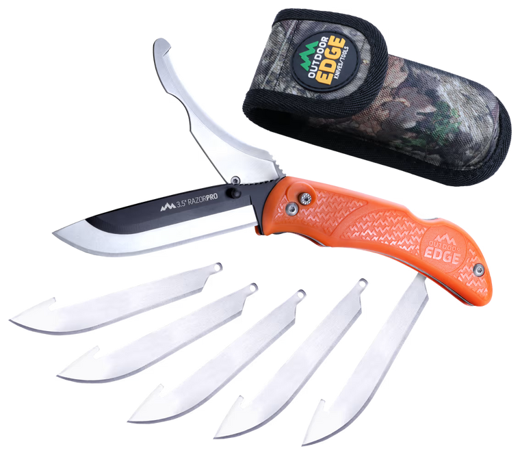 Razor Pro G 3.5" Blade Folding Knife with 6 Replacement Blades by Outdoor Edge