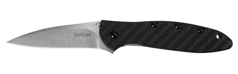 Leek CPM 154 Carbon Fiber Folding Knife in Stonewash by Kershaw