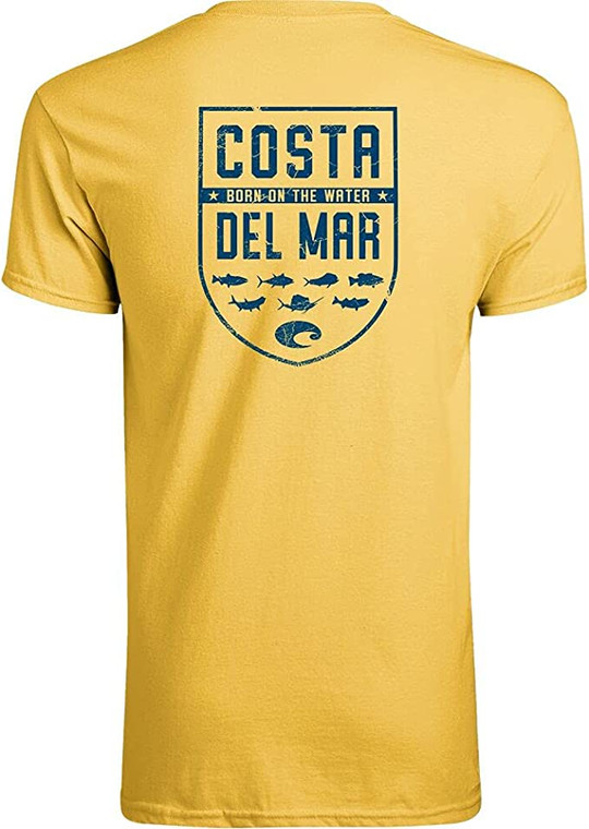 Species Shield Short Sleeve Tee Shirt by Costa Del Mar - Butter