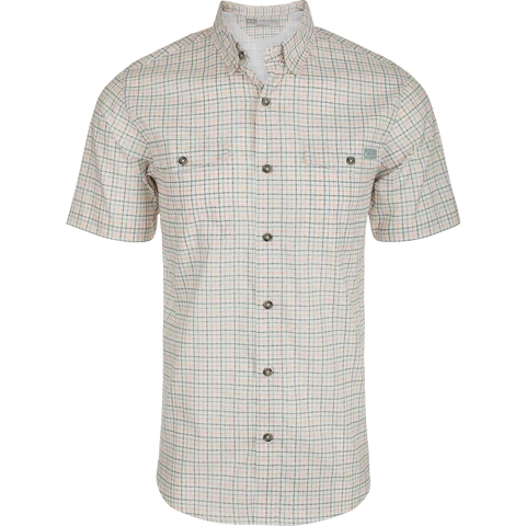 Men's Frat Tattersall Button Down Short Sleeve Shirt by Drake
