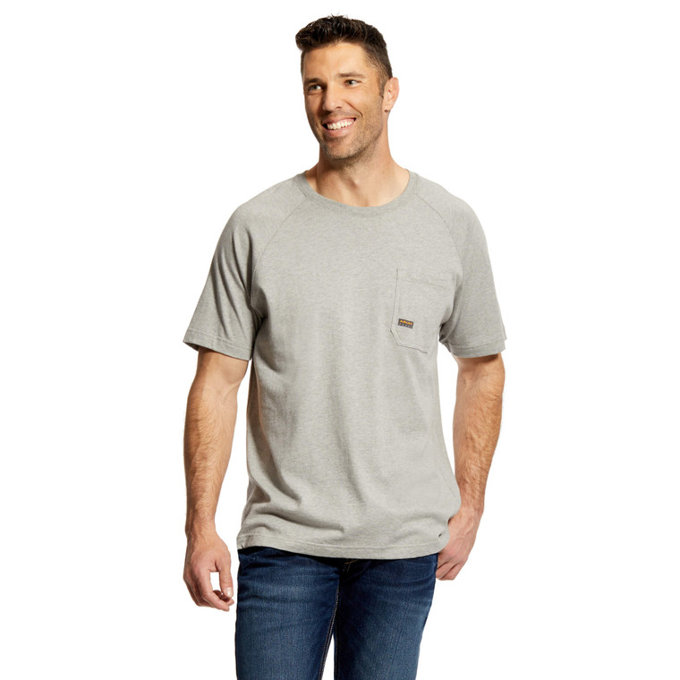Rebar Cotton Strong T-Shirt in Heather Grey by Ariat