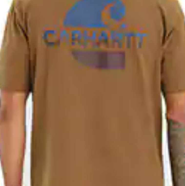 Loose Fit Heavy Weight Carhartt Logo Short Sleeve Pocket Tee Shirt