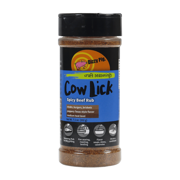 Cow Lick Spicy Beef Rub 8oz Shaker by Dizzy Pig