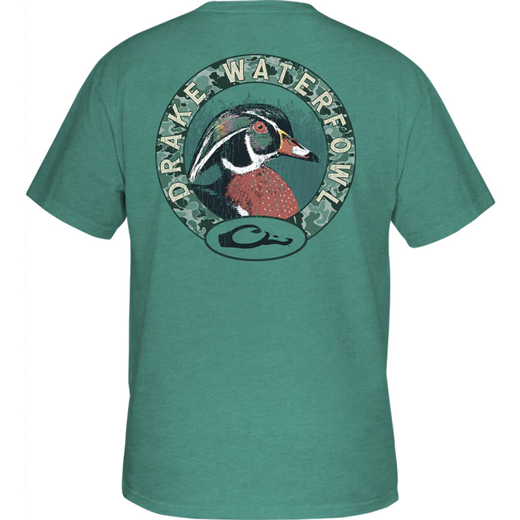 Men's Wood Duck Circle Graphic Short Sleeve Tee Shirt by Drake Waterfowl