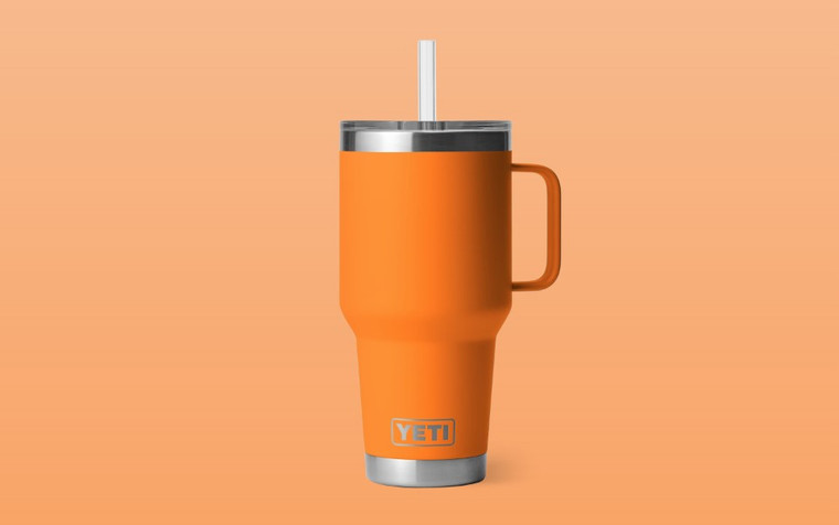 Rambler 35oz Straw Mug in King Crab Orange by Yeti