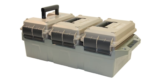 3 Can Ammo Crate with 50cal Cans in FDE by MTM Case Gard