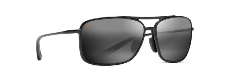 Kaupo Gap Sunglasses - Black Gloss Frame, Neutral Grey Lens by Maui Jim MAUI 437-02