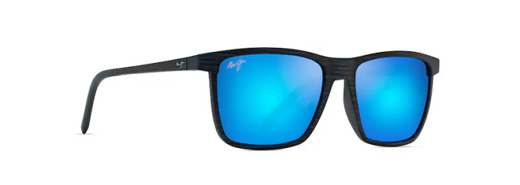 One Way Sunglasses with Dark Navy Stripe and Blue Hawaii Lens by Maui Jim MAUI B875-03