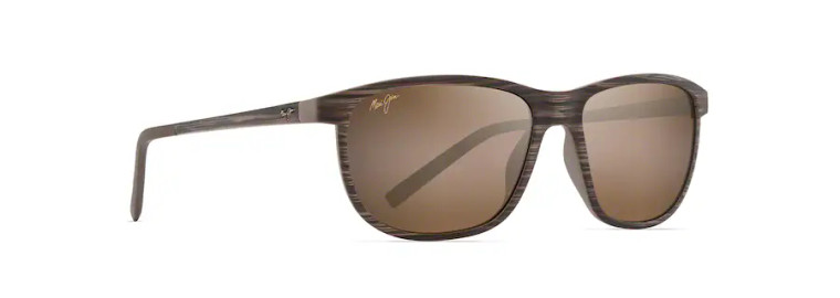 Lele Kawa Sunglasses with Brown Stripe frame and HCL Bronze Lens By Maui Jim