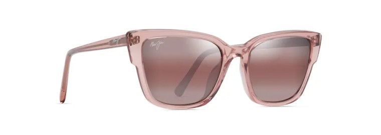 Kou Sunglasses with Translucent Pink frame and Maui Rose Lenses by Maui Jim