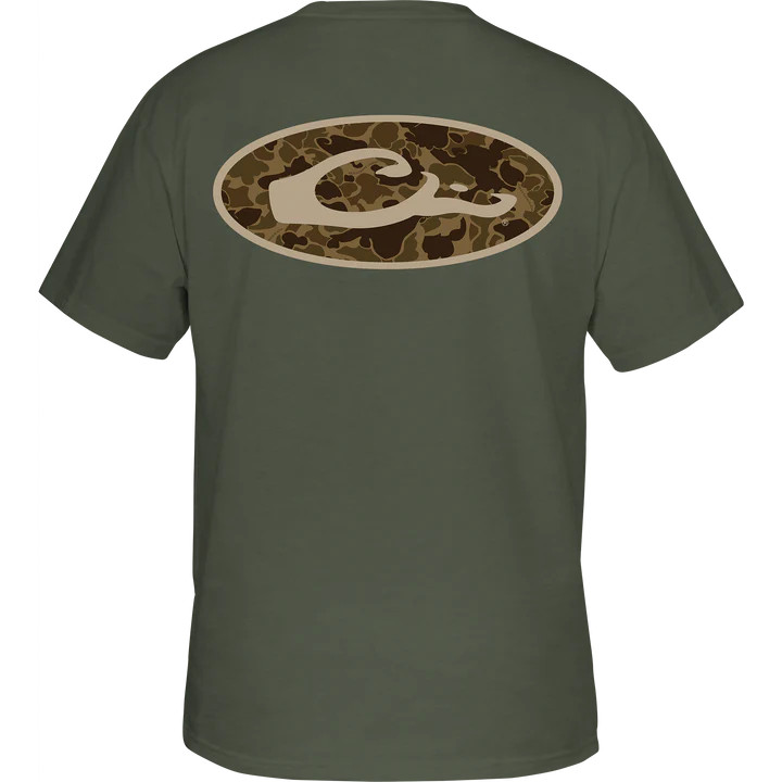 Men's Old School Oval Short Sleeve Pocket Tee Shirt by Drake Waterfowl