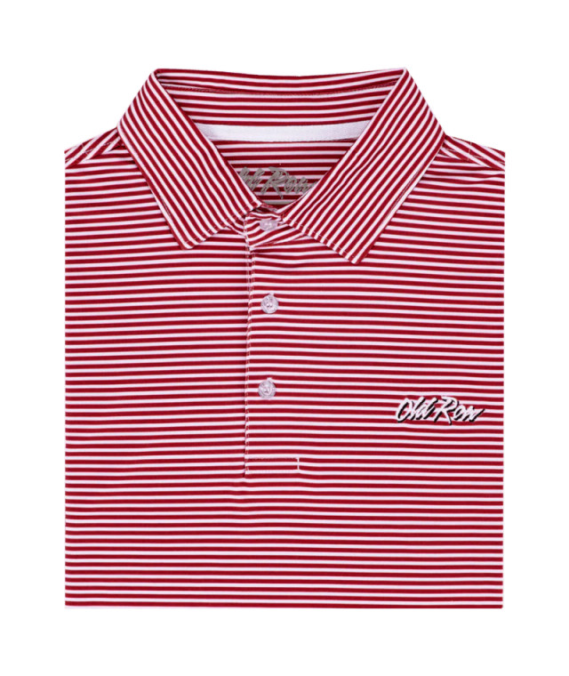 Striped Polo in Red by Old Row