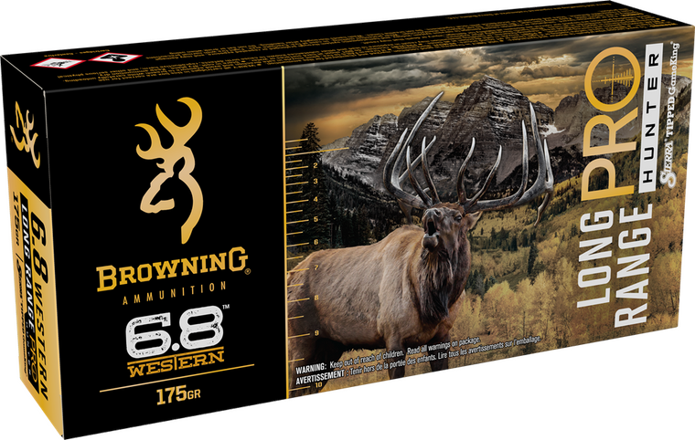 Browning 6.8 Western, 175 Grain Long Range Pro Hunter Sierra Tipped, Rifle Ammunition - Box
