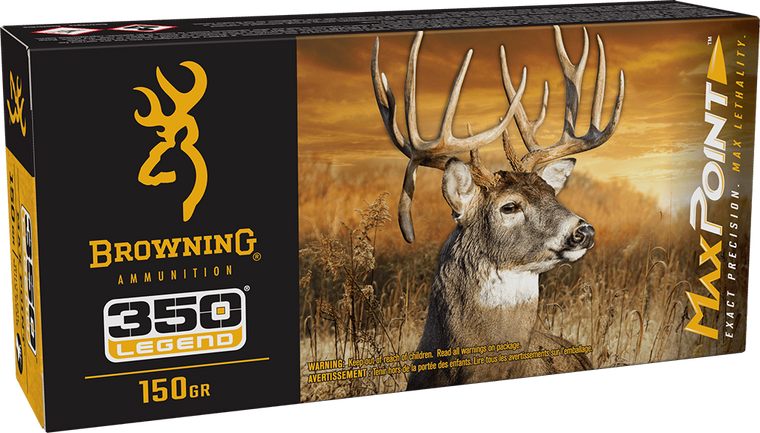 Browning Max Point 2,350 fps 350 Legend 150 Grain Polymer Tip Rifle Ammunition