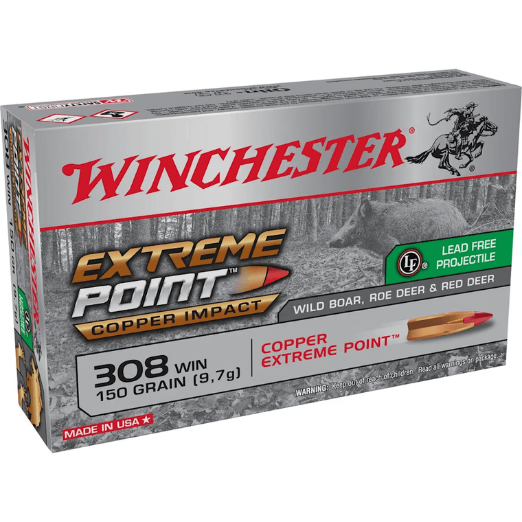 Winchester Extreme Point 2,808 fps 308 Winchester 150 Grain Copper Impact Rifle Ammunition