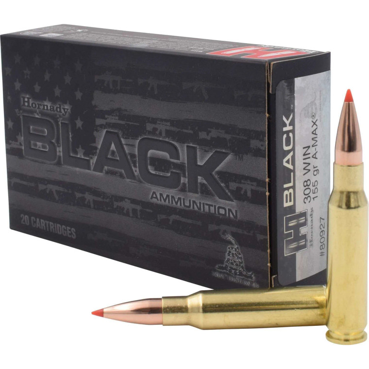 Hornady Black 308 Win 155gr A-Max Rifle Ammunition