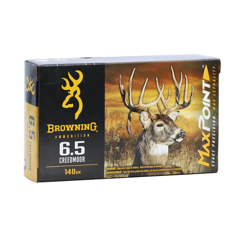 Browning Max Point 2,650 fps 6.5 Creedmoor 140 Grain Ballistic Tip Rifle Ammunition