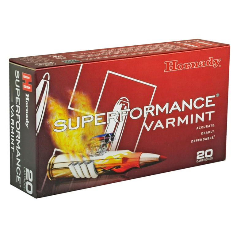 Hornady Superformance Varmint 3,345 fps 222 Remington 50 Grain V-MAX Rifle Ammunition