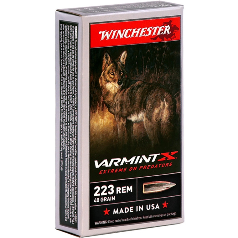 Winchester Varmint X 3,600 fps 223 Remington 40 Grain Polymer Tip Rifle Ammunition
