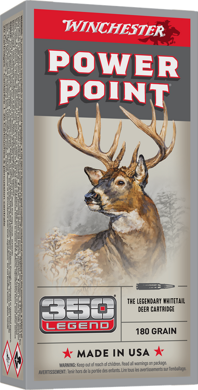 Winchester Power-Point .350 Legend 180 Grain, Rifle Ammunition - Box