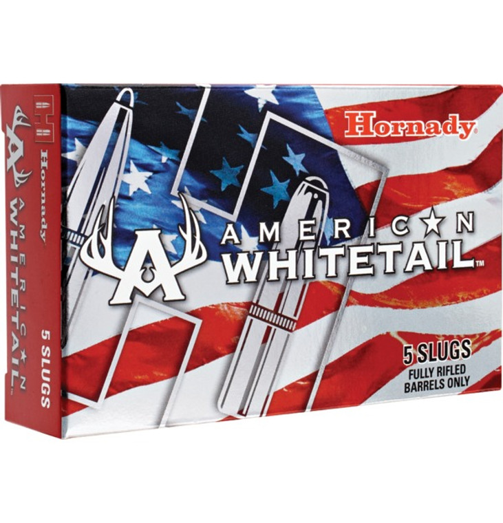 Hornady American Whitetail 1825fps 12 Gauge 2-3/4" 325 Grain Rifled Slug Shotgun Ammunition