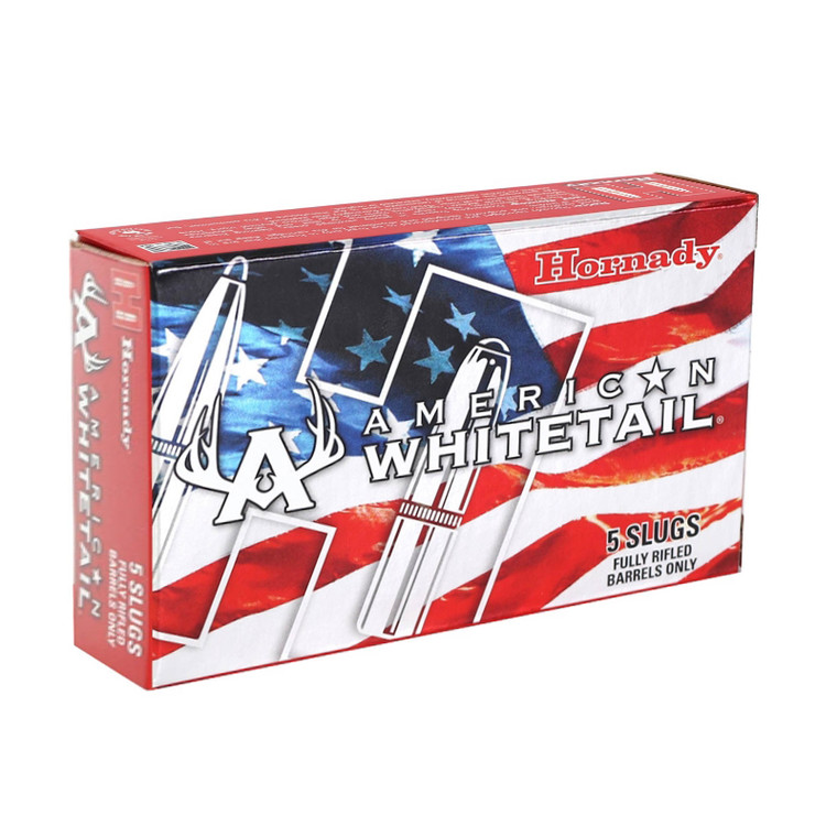 Hornady American Whitetail 1,825 fps 12 Gauge 2-3/4" 325 Grain Interlock Slug Shotgun Ammunition