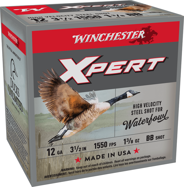 Winchester Xpert 1550fps 12 Gauge 3-1/2" 1-3/8oz #BB Steel Shotgun Ammunition